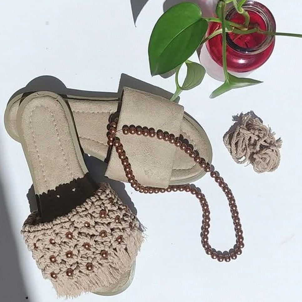 صندل مکرومه طرح شکوفه