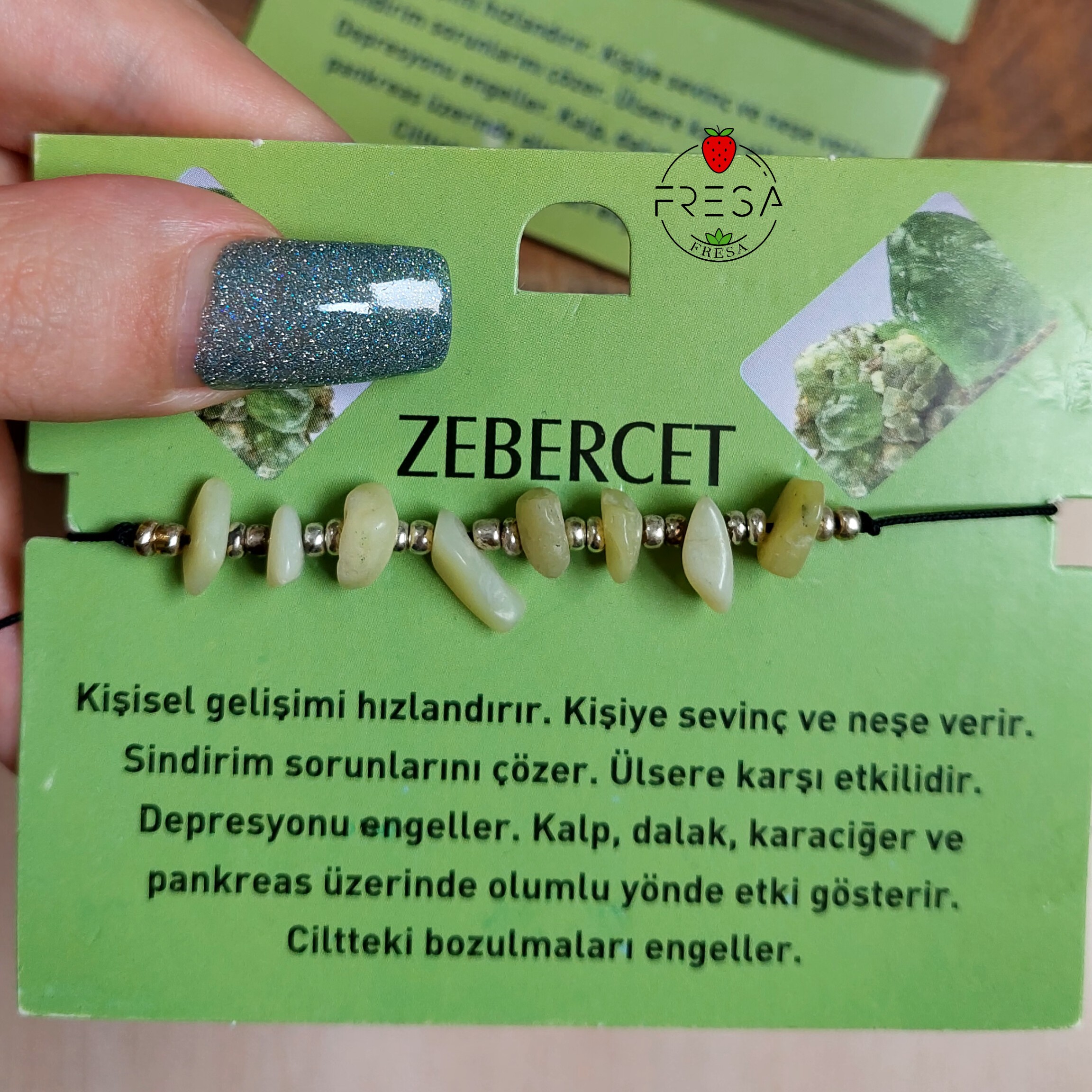 دست بند سنگ وارداتی زبرجد