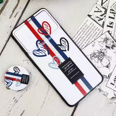 کاور طرح دخترانه مدل قلب کد 515 مناسب برای گوشی موبایل سامسونگ Galaxy A51 به همراه پاپ سوکت