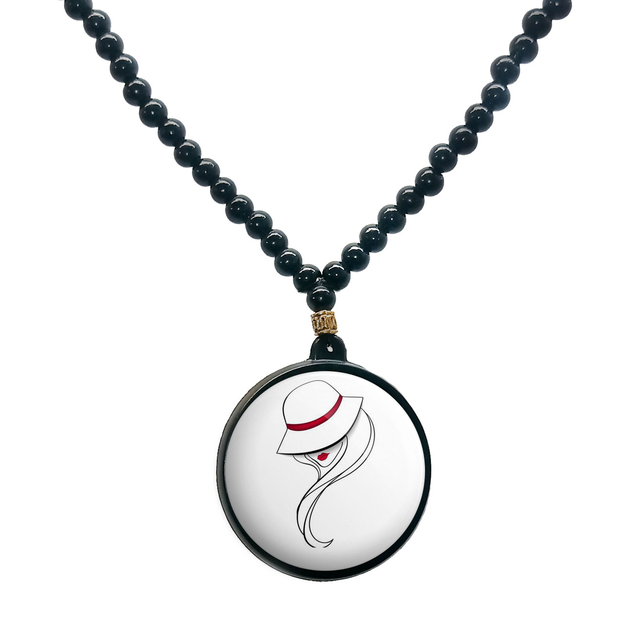 گردنبند پرمانه طرح دخترونه کد pmd.4437 مدل دو طرفه