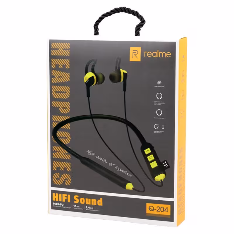 هندزفری بلوتوث دورگردنی و رم خور Realme Q-204