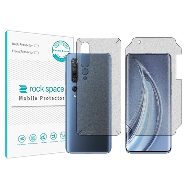 گلس صفحه نمایش و پشت گوشی شیائومی Mi 10 Pro مدل نانو هیدروژل مات برند راک اسپیس کد MS