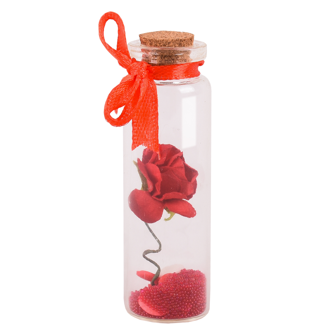 بطری دکوری طرح گل و قلب مدل 00-01