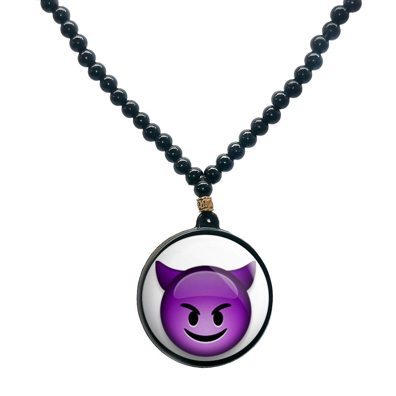 گردنبند پرمانه طرح ایموجی کد pmd.588 مدل دو طرفه