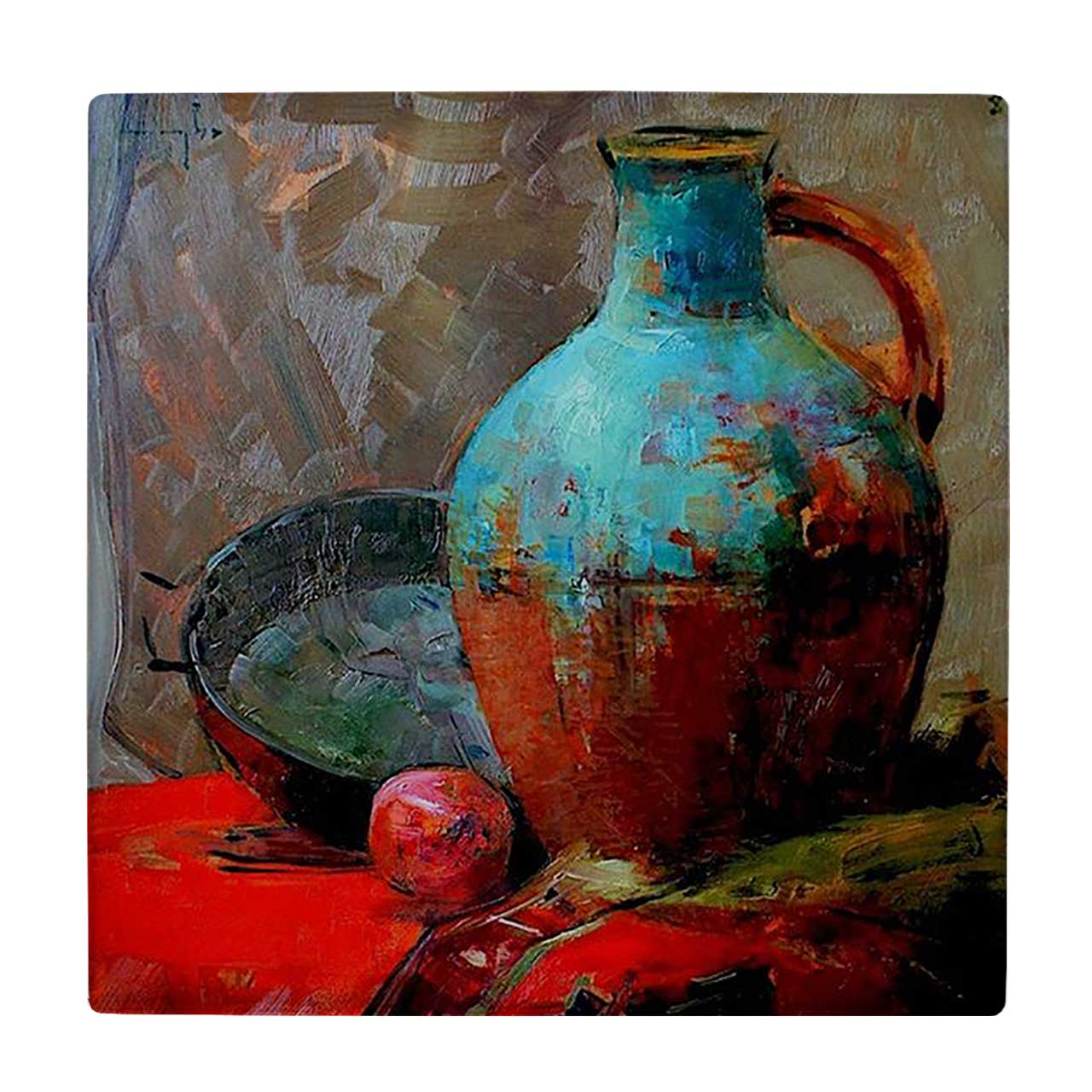  کاشی کارنیلا طرح نقاشی کاسه و کوزه سفالی کد wkk649