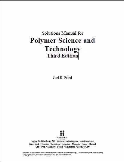 خرید و دانلود نسخه کامل کتاب Solutions Manual for Polymer Science and Technology (3rd Edition)
