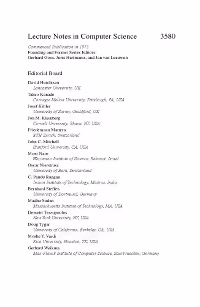 خرید و دانلود نسخه کامل کتاب Automata, Languages and Programming: 32nd International Colloquium, ICALP 2005, Lisbon, Portugal, July 11-15, 2005. Proceedings