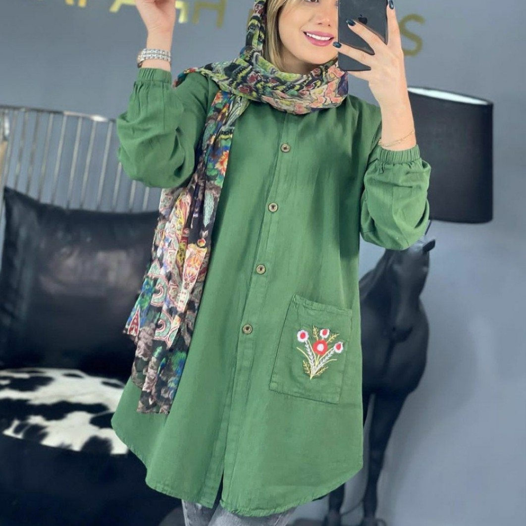 مانتو تک جیب گل فرشته