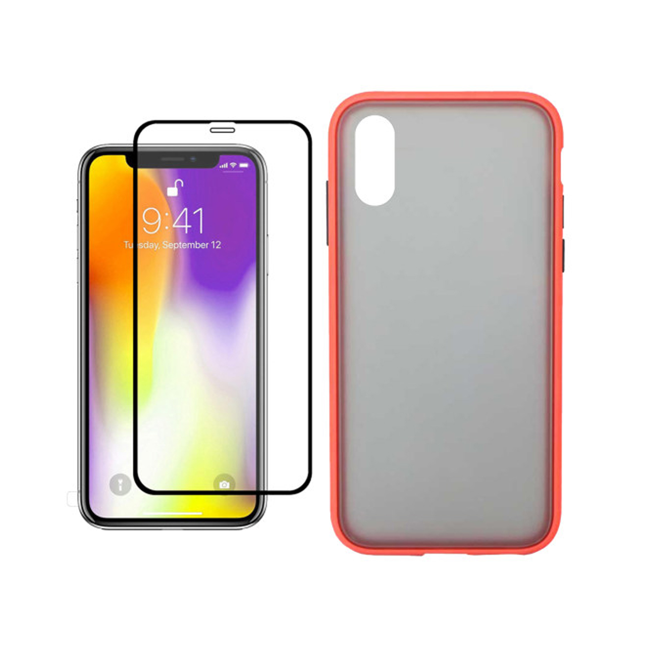 کاور لمبر مدل LAMPMC-GF-1 مناسب برای گوشی موبایل اپل iPhone X/XS به همراه محافظ صفحه نمایش