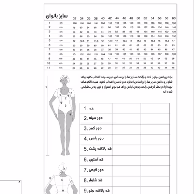 الگو خیاطی پیراهن بانوان سایز 24 تا 44 متد مولر کد 19