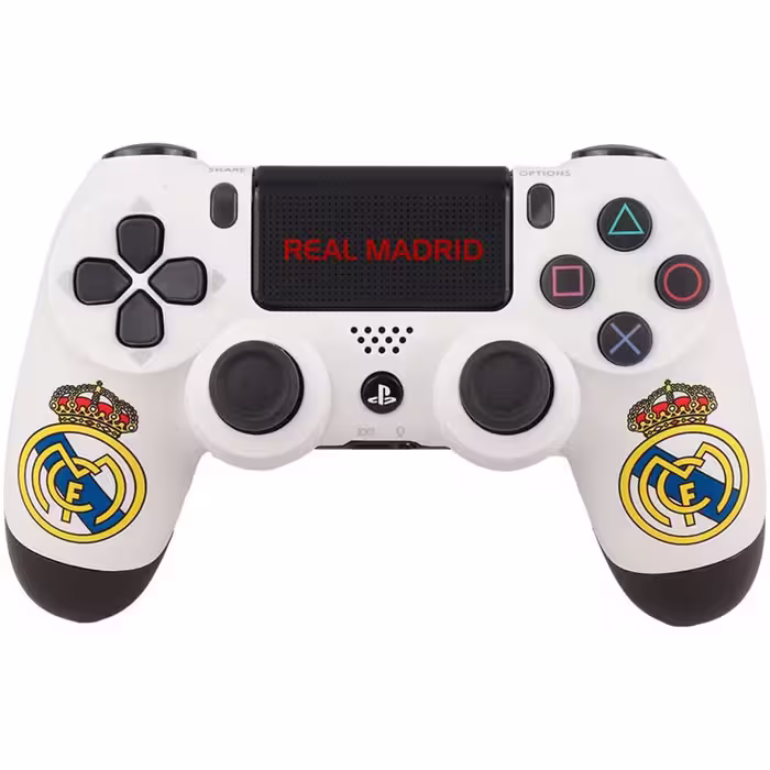 دسته بازی بی سیم Dualshock 4 High Copy درجه یک طرح Real Madrid 2025 مناسب برای PS4