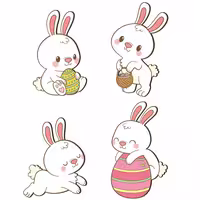 استیکر کلید و پریز ژیوار مدل Bunny بسته 4 عددی