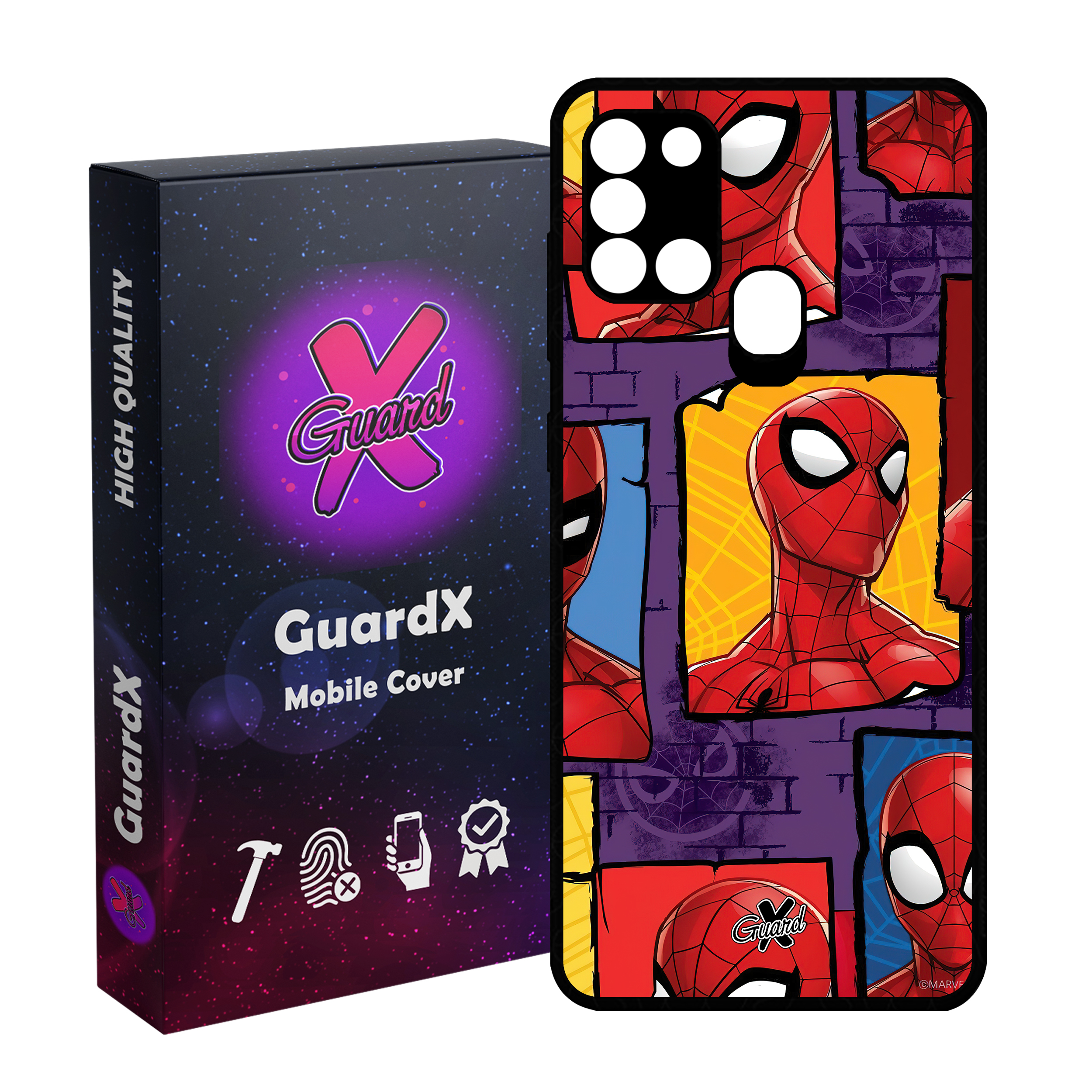 کاور گارد ایکس طرح مرد عنکبوتی مدل Glass10501 مناسب برای گوشی موبایل سامسونگ Galaxy A21s