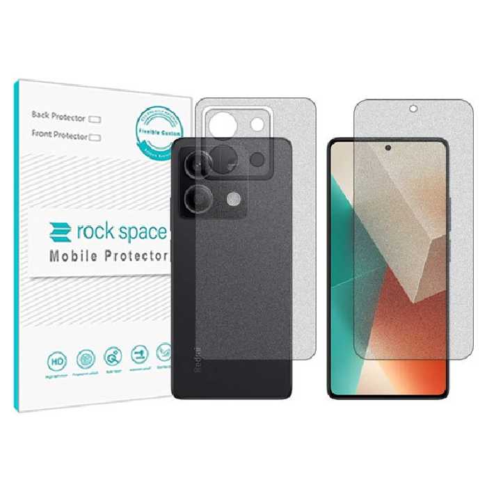 گلس صفحه نمایش و پشت گوشی شیائومی Redmi Note 13 مدل نانو هیدروژل مات برند راک اسپیس کدSS