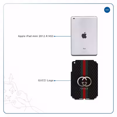 برچسب پوششی ماهوت مدل GUCCI-Logo مناسب برای تبلت اپل iPad mini 2012 A1455