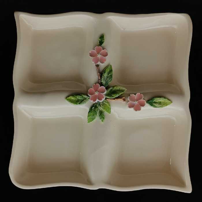 شیرینی خوری سرامیک هیوا طرح چهارفصل رز برجسته کد 11016069