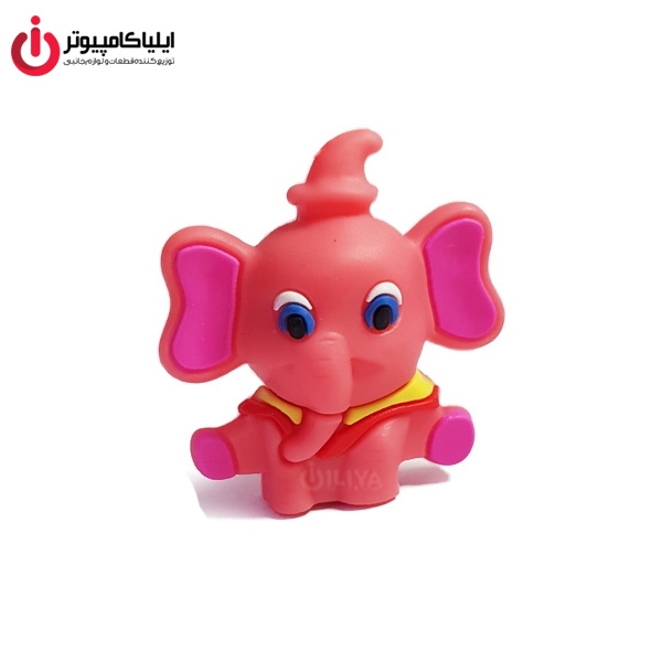 فلش مموری عروسکی کینگ فست مدل EL-11 طرح فیل قرمز ظرفیت 32 گیگابایت