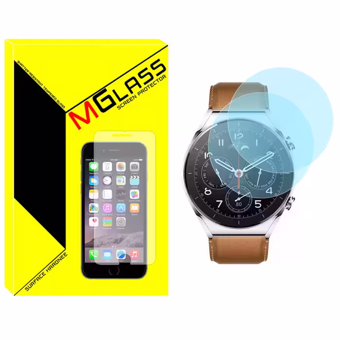 محافظ صفحه نمایش شیشه‌ای ام‌گلس مدل Glass-MG مناسب برای ساعت هوشمند شیائومی Watch S1 بسته دو عددی | کالا برتری