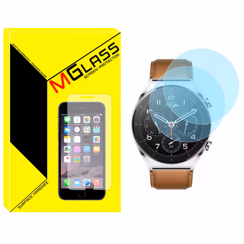 محافظ صفحه نمایش شیشه‌ای ام‌گلس مدل Glass-MG مناسب برای ساعت هوشمند شیائومی Watch S1 بسته دو عددی | کالا برتری