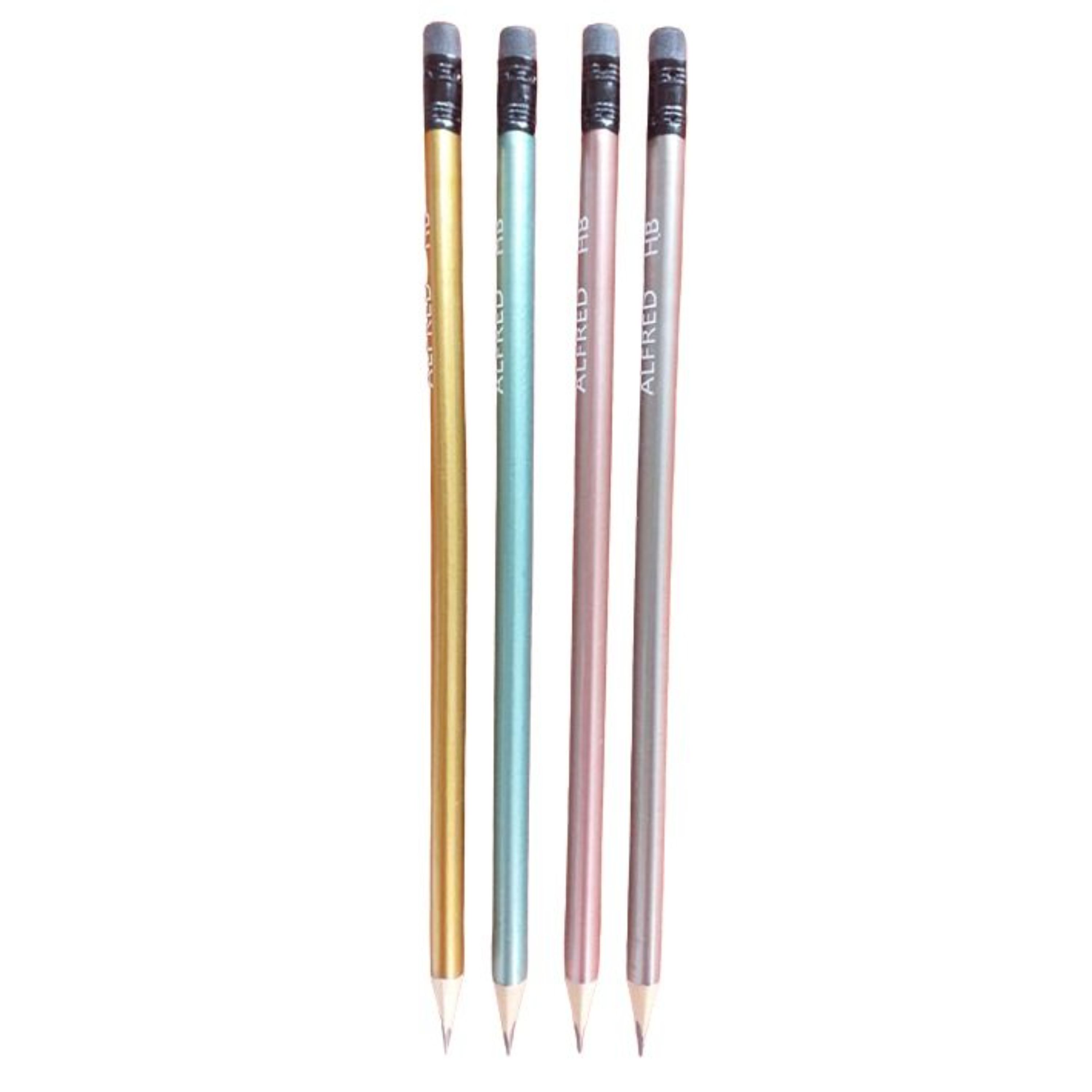 مداد مشکی آلفرد مدل شقایق بسته 4 عددی