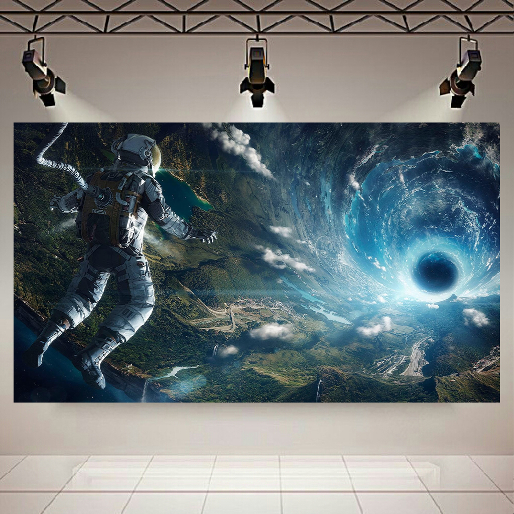 تابلو شاسی طرح فضانورد و سیاهچاله کد AR560