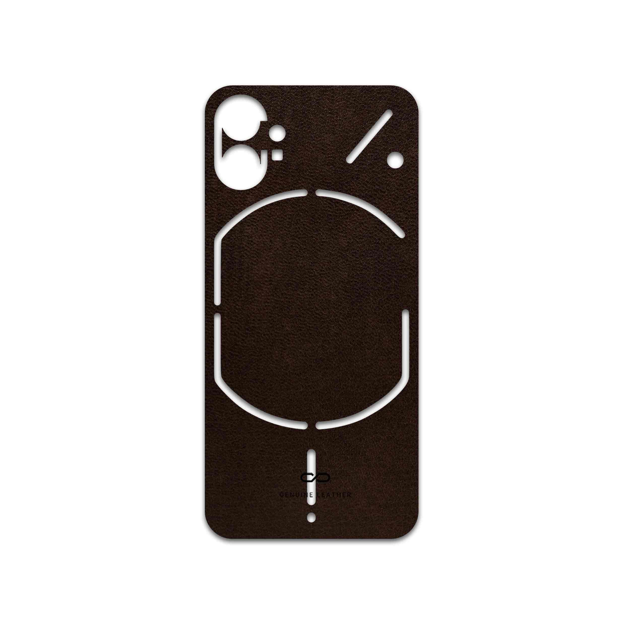 برچسب پوششی ماهوت مدل Dark-Brown-Leather مناسب برای گوشی موبایل ناتینگ Phone 1