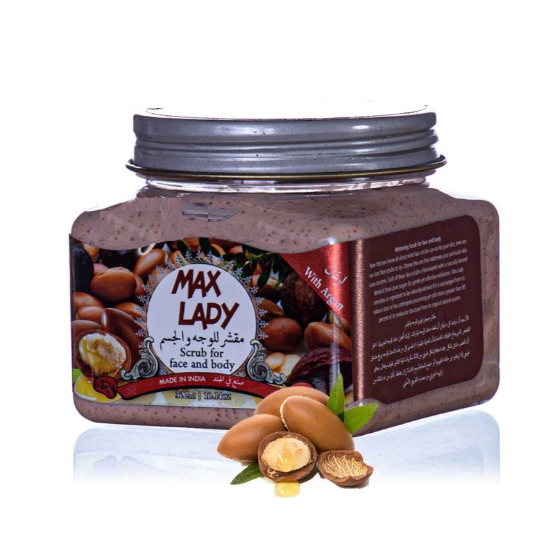 اسکراب لایه بردار پوست مکس لیدی مدل Argan حجم 300 میلی لیتر