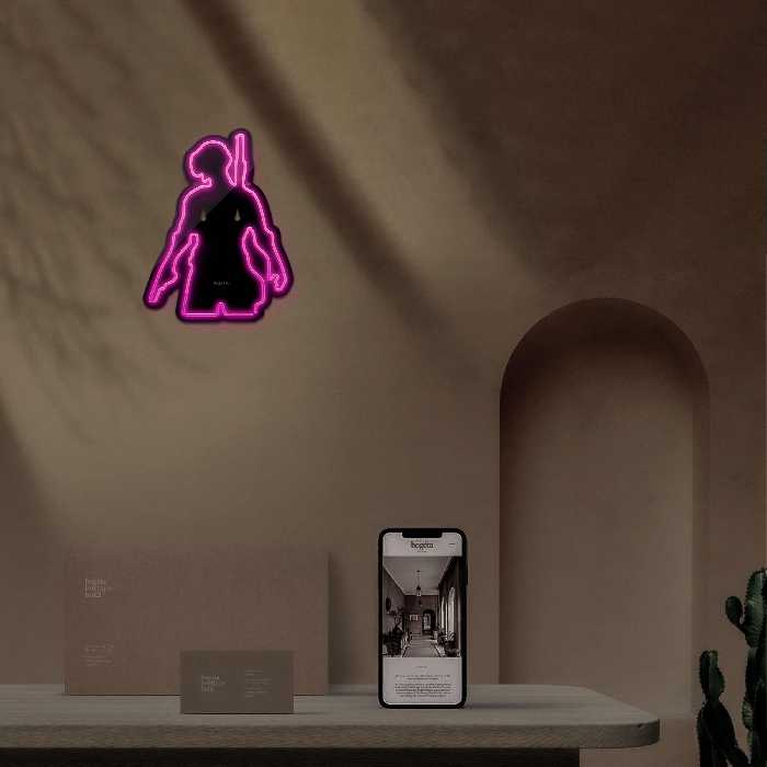 چراغ دیواری نئون دیزاین طرح Pubg-BL_PN