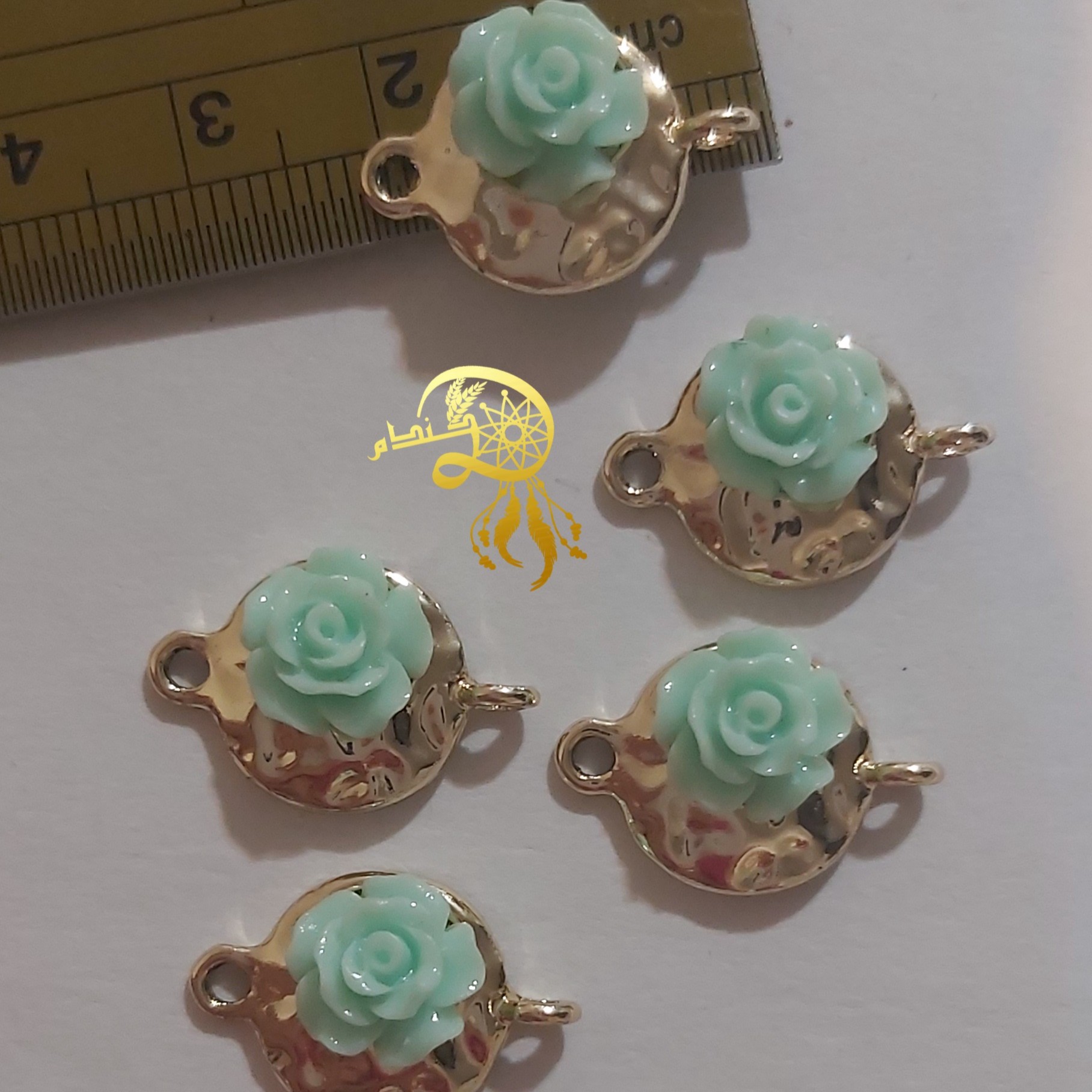 خرجکاردستبندی گلدارسبز 2سانتی یک عدد