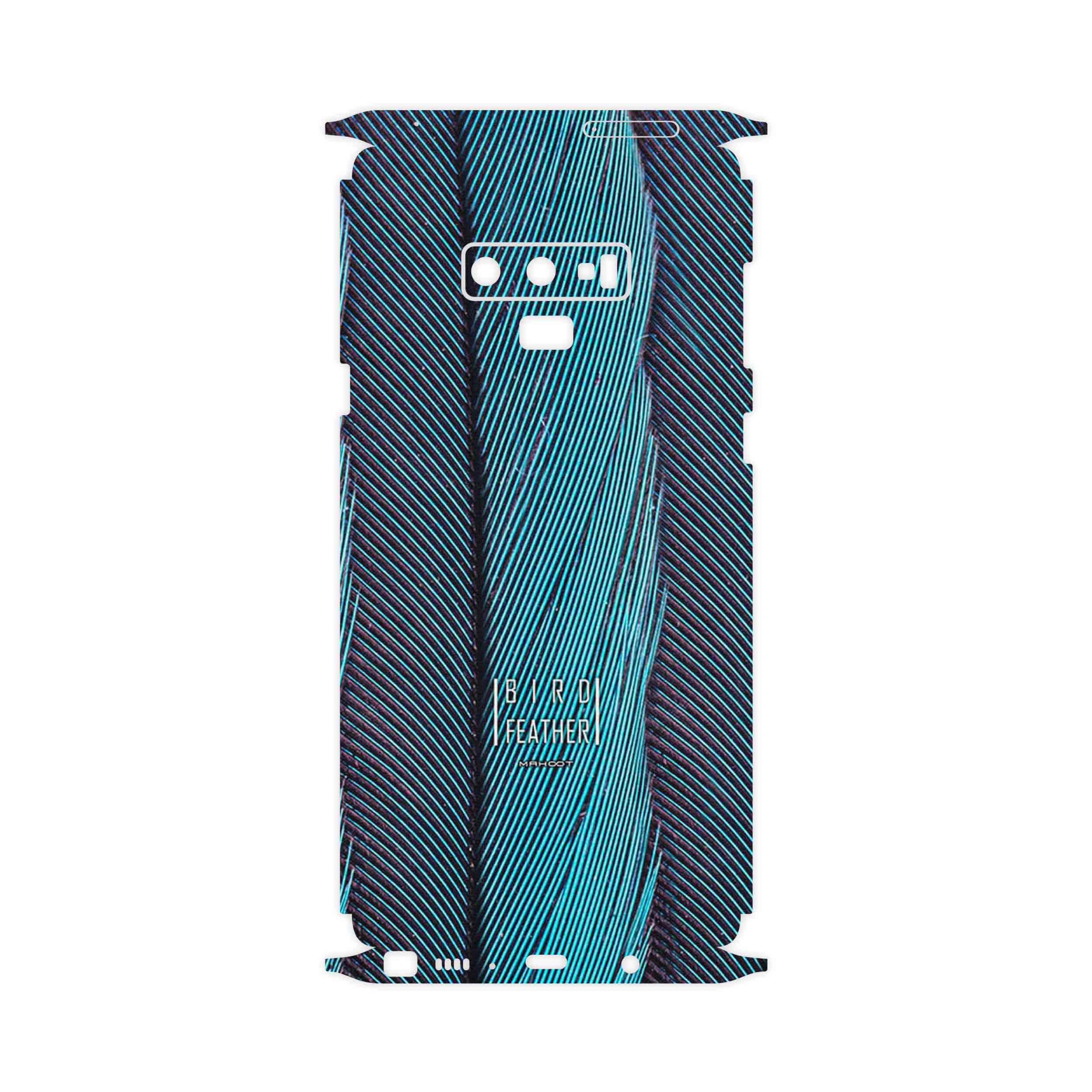 برچسب پوششی ماهوت مدل Turquoise feathers-FullSkin مناسب برای گوشی موبایل سامسونگ Galaxy Note 9