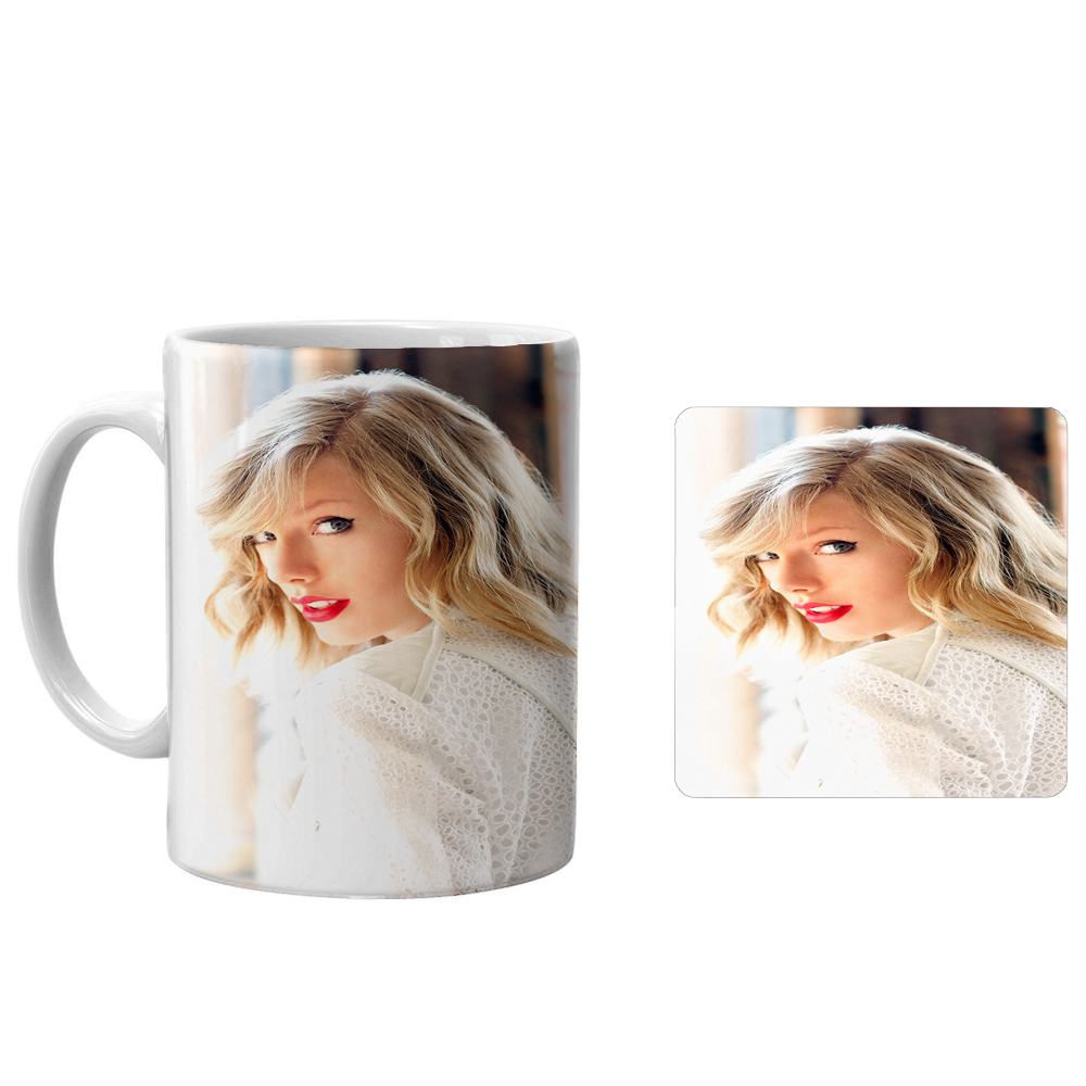 ماگ طرح تیلور سوییفت کد xt13 به همراه زیرلیوانی