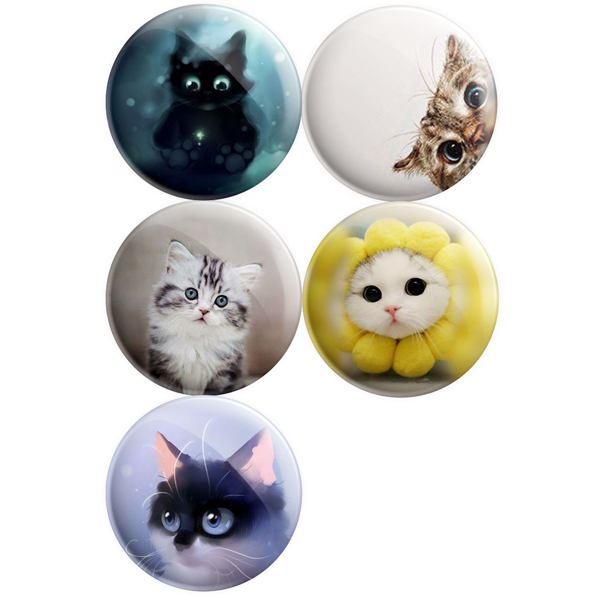 پیکسل پرمانه طرح گربه کد pmg5.12998 مجموعه 5 عددی