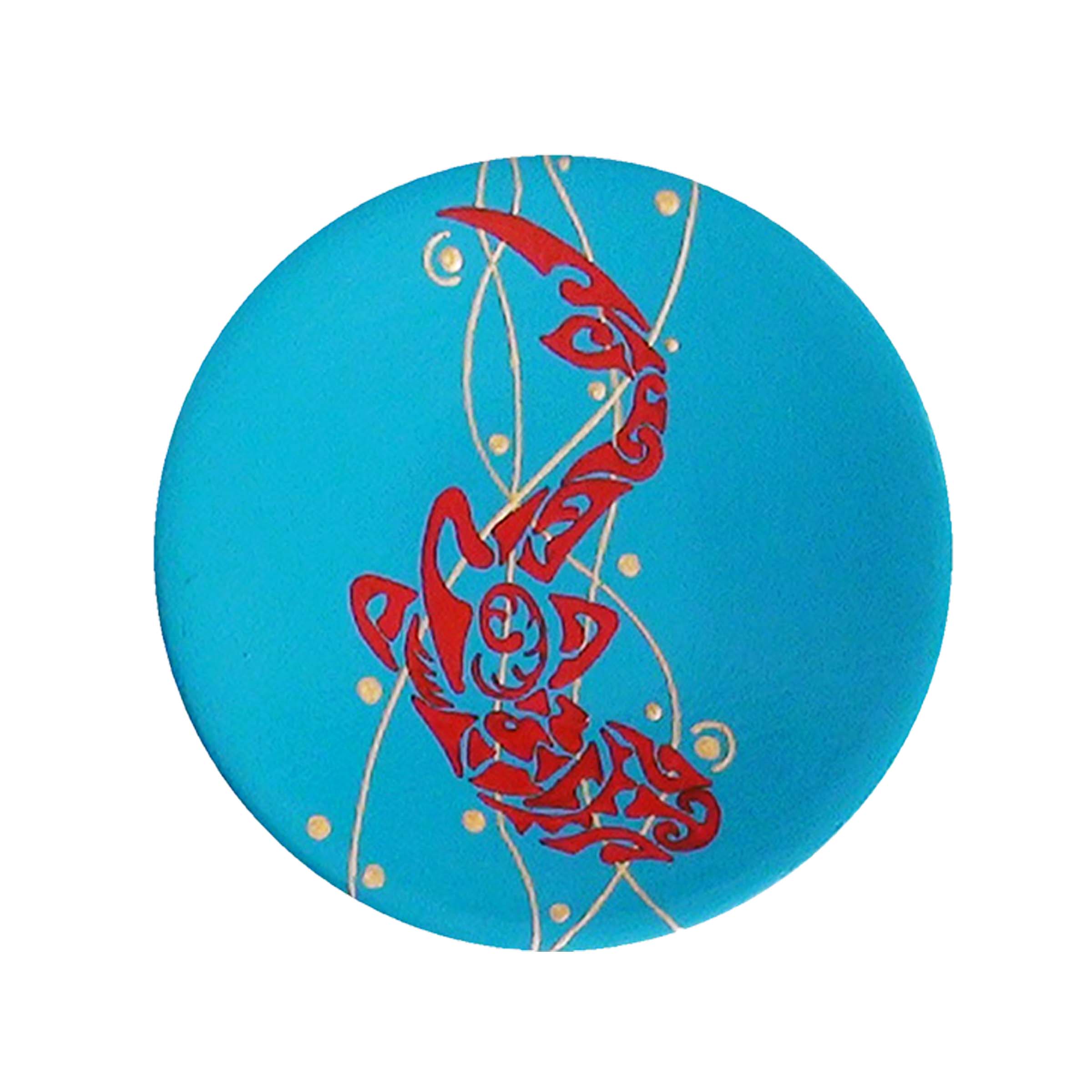 بشقاب سفالی طرح ماهی کد S 043