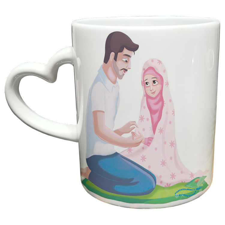 ماگ مدل دسته قلبی طرح عاشقانه کد 264