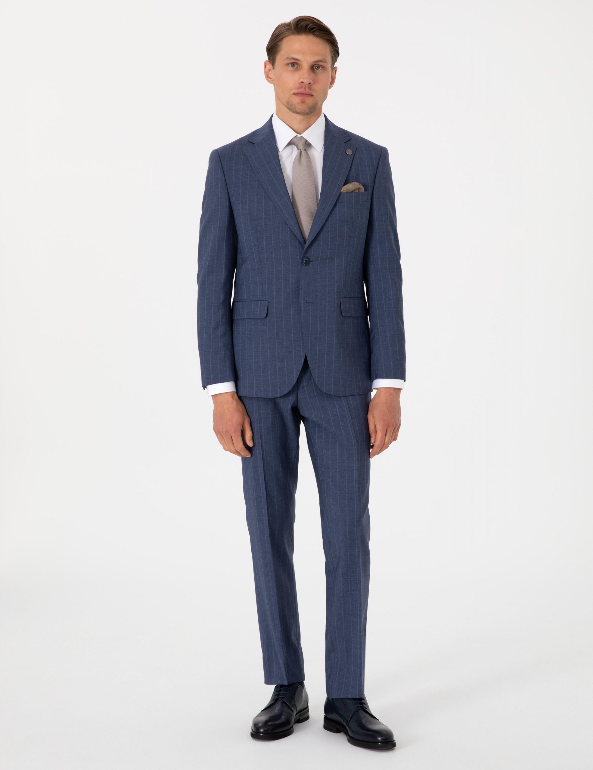 کت و شلوار مردانه آبی تیره پیرکاردین - فروشگاه لباس شهرمون