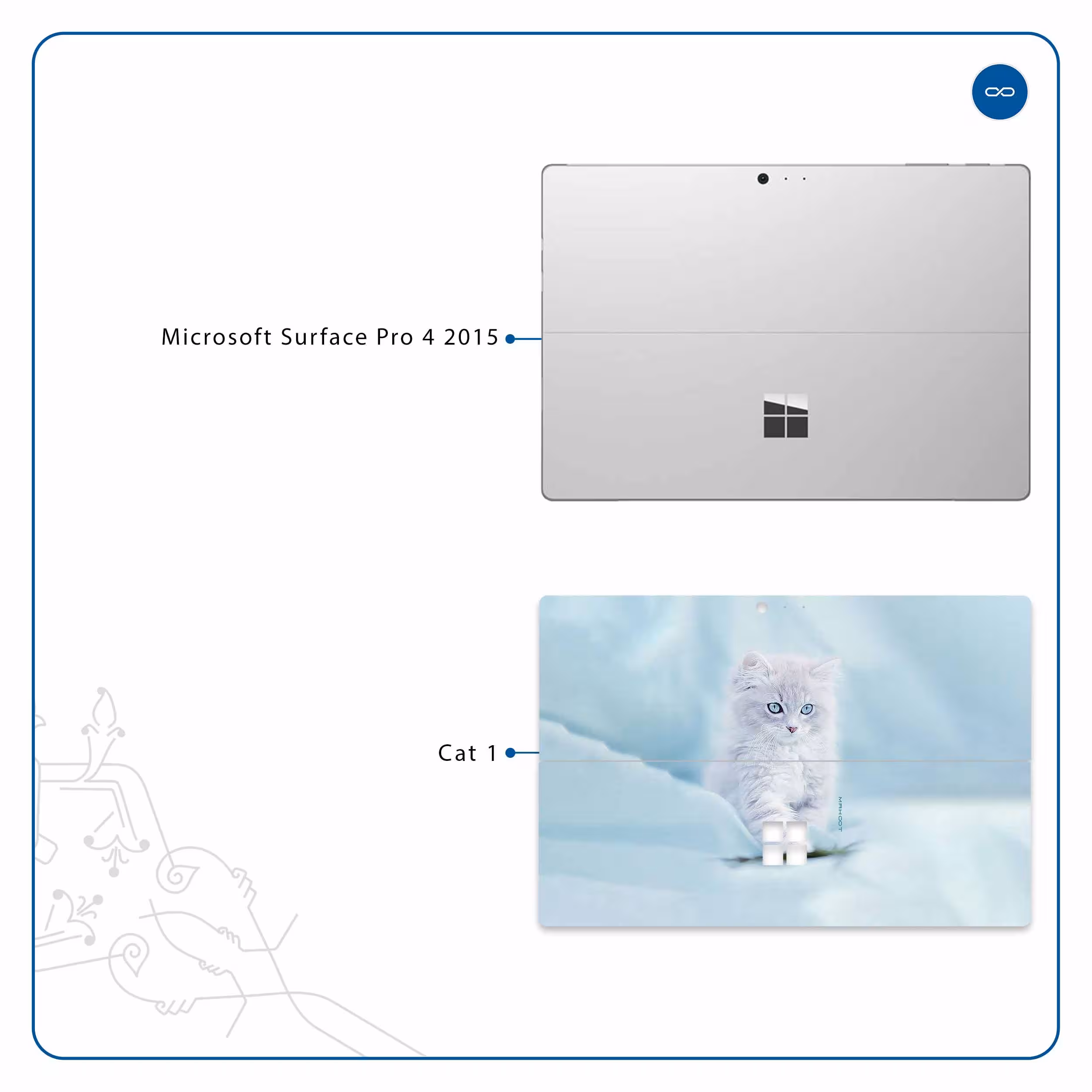 برچسب پوششی ماهوت مدل Cat-1 مناسب برای تبلت مایکروسافت Surface Pro 4 2015