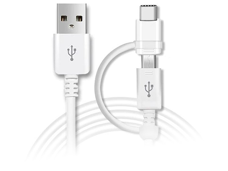 کابل دو کاره سامسونگ مدل USB Type-A to Micro USB &amp; Type-C (غیر اصل)