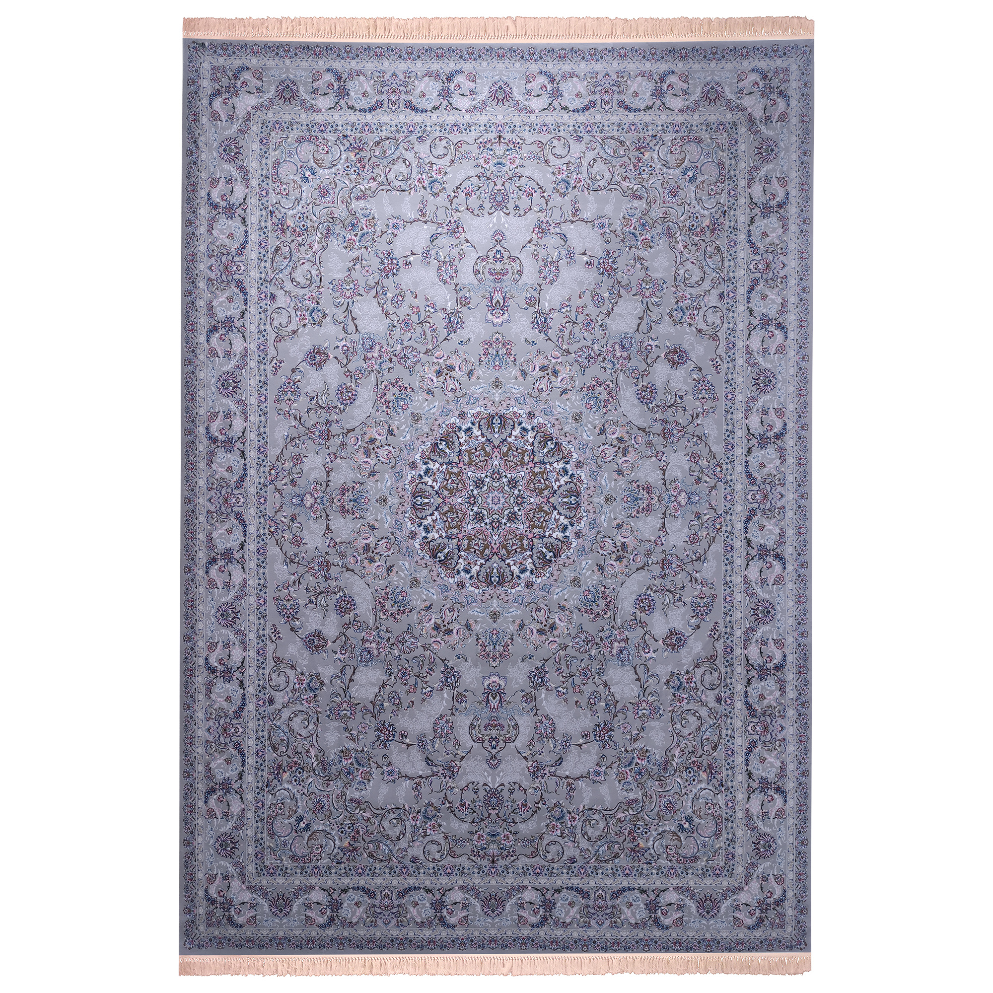 فرش ماشینی زمرد مشهد مدل سپهر زمینه طوسی