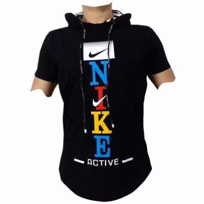 تیشرت مشکی کلاه دار نایک