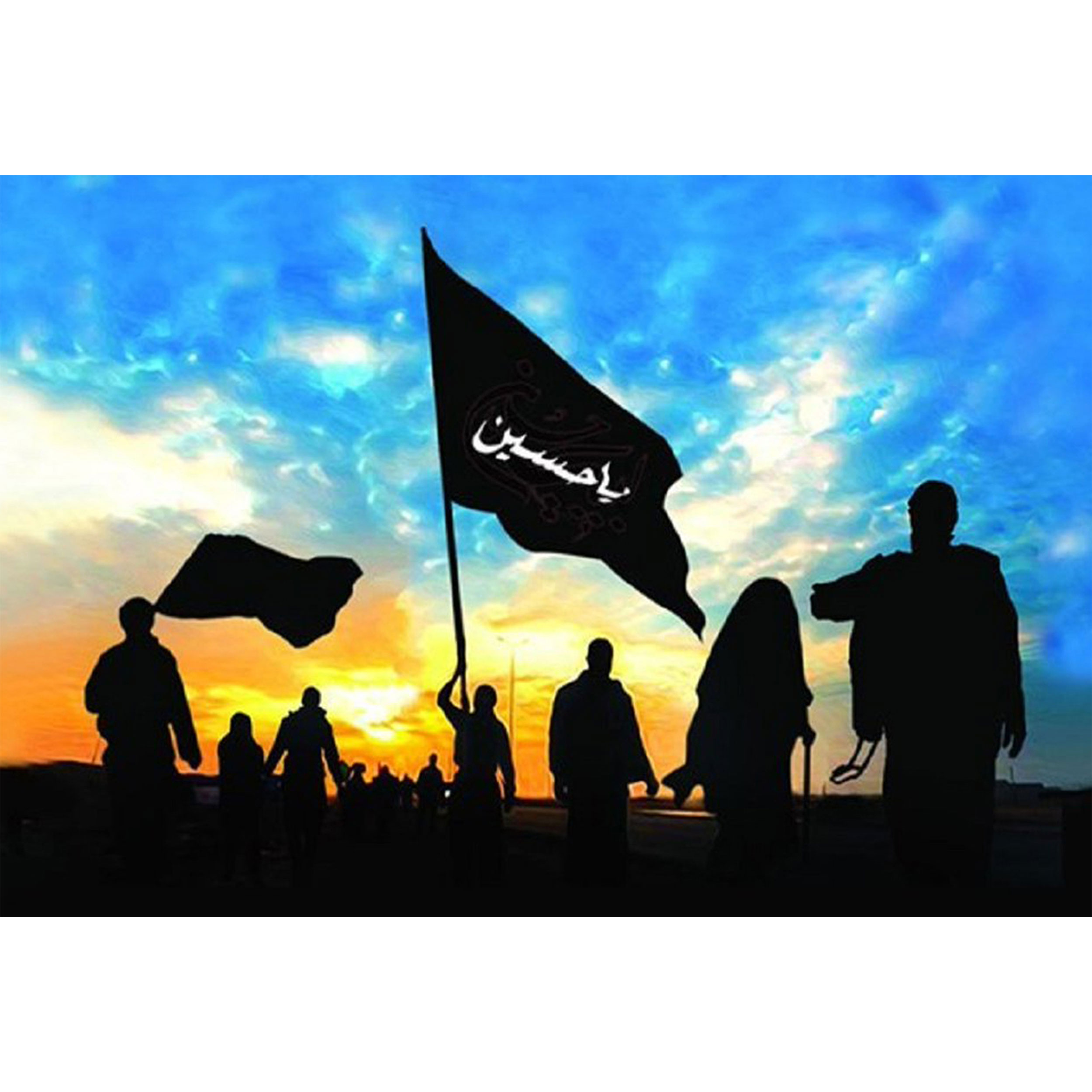 تابلو شاسی طرح اربعین و پرچم یا حسین مدل T2252