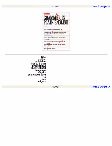 خرید و دانلود نسخه کامل کتاب Grammar in Plain English