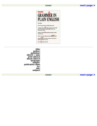 خرید و دانلود نسخه کامل کتاب Grammar in Plain English