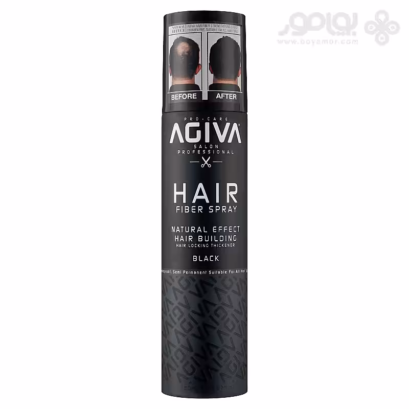 اسپری پرپشت کننده موی آگیوا مدل Fiber Spray رنگ مشکی