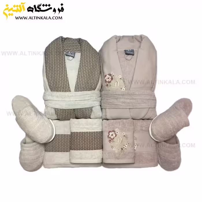 سرویس حوله عروس و داماد 10تکه گلدوزی سه بعدی برند NARMILA