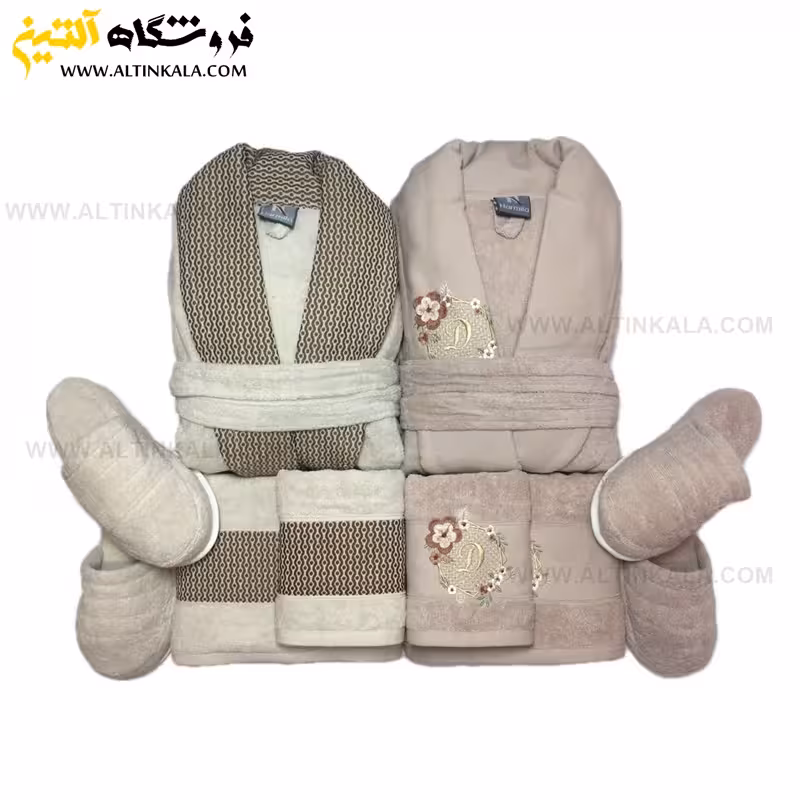 سرویس حوله عروس و داماد 10تکه گلدوزی سه بعدی برند NARMILA