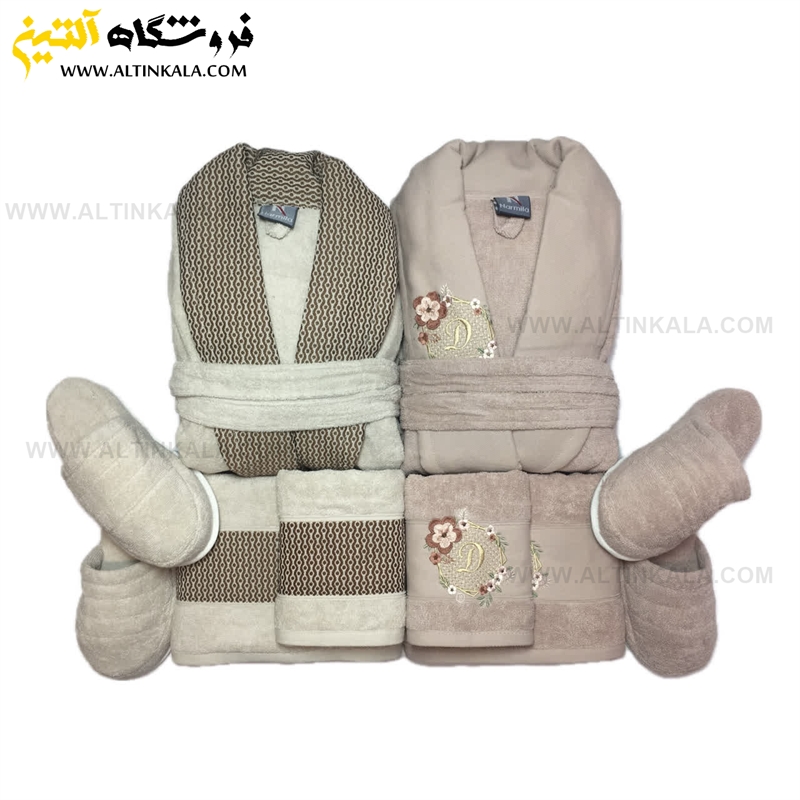 سرویس حوله عروس و داماد 10تکه گلدوزی سه بعدی برند NARMILA