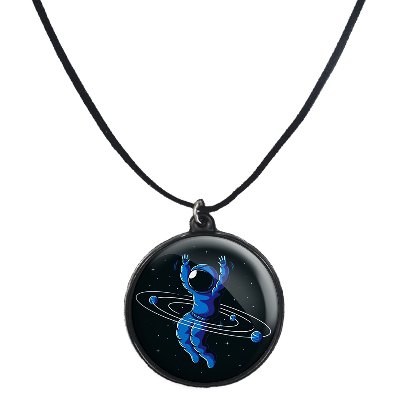 گردنبند پرمانه طرح هوا فضا و فضانورد کد pmb.8478 مدل دو طرفه