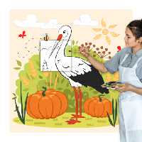 کاردستی نقاشی غول پیکر« لک لک»