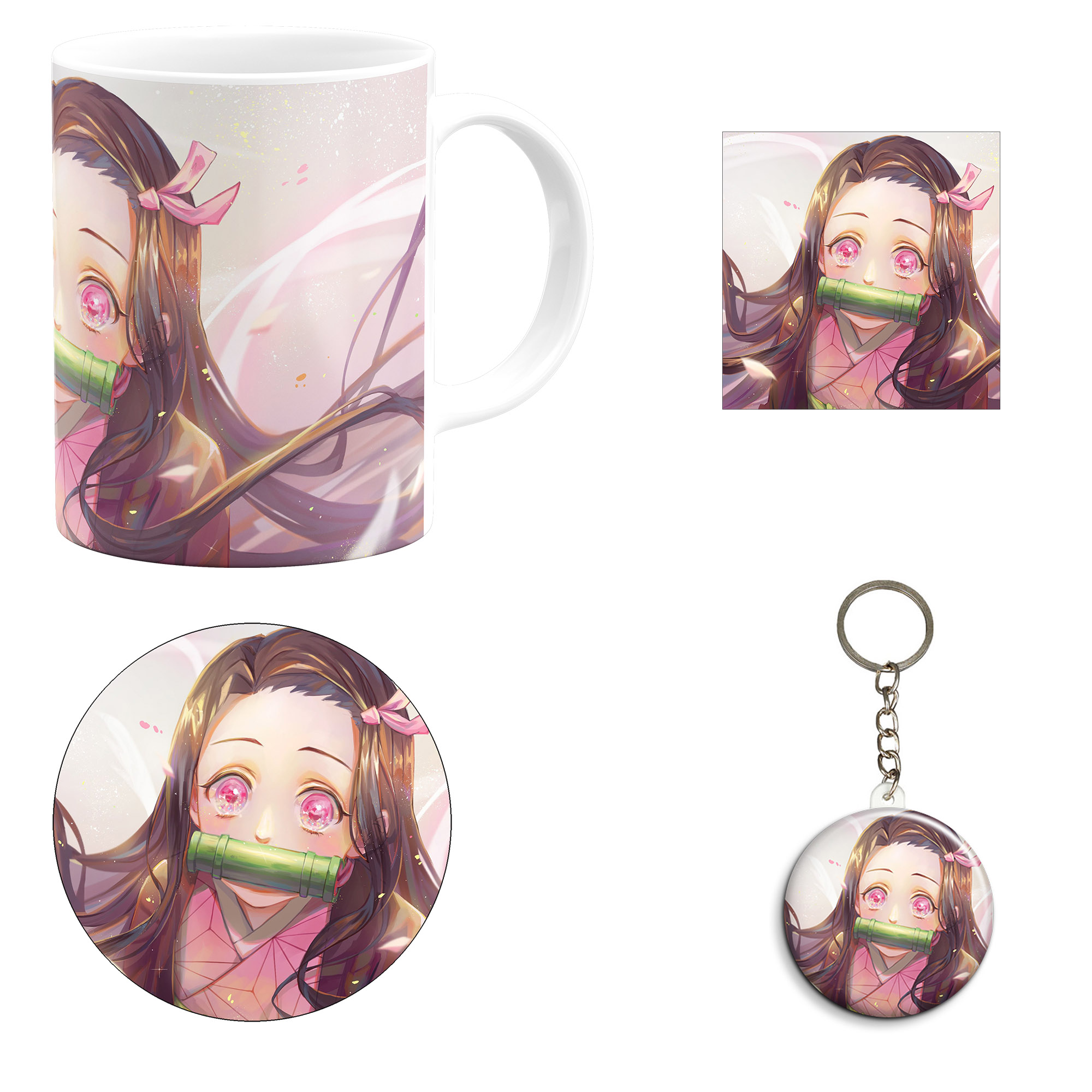 ست هدیه ماگ مدل انیمه شیطان کش طرح demon slayer  kimetsu no yaiba کد M6