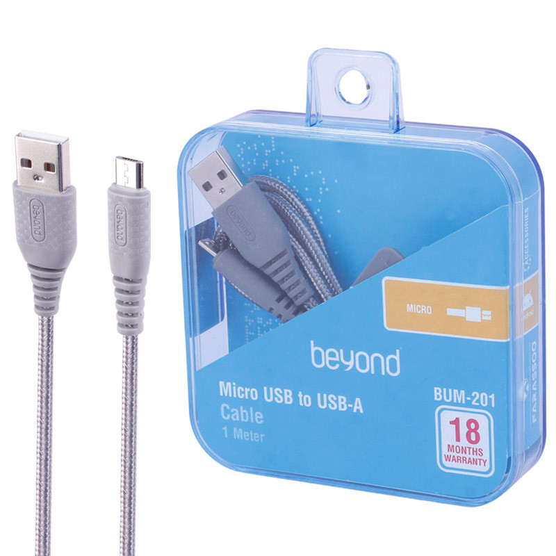 کابل میکرو یو اس بی فست شارژ Beyond BUM-201 2.1A 1m